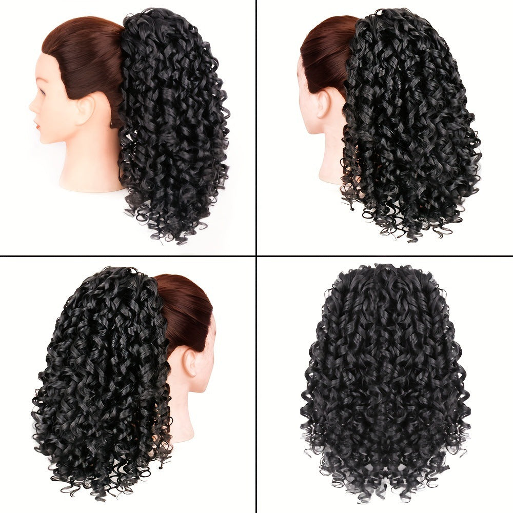 Elastic Ponytail Spring Roll Drawstring African Small Curl Fluffy Wig