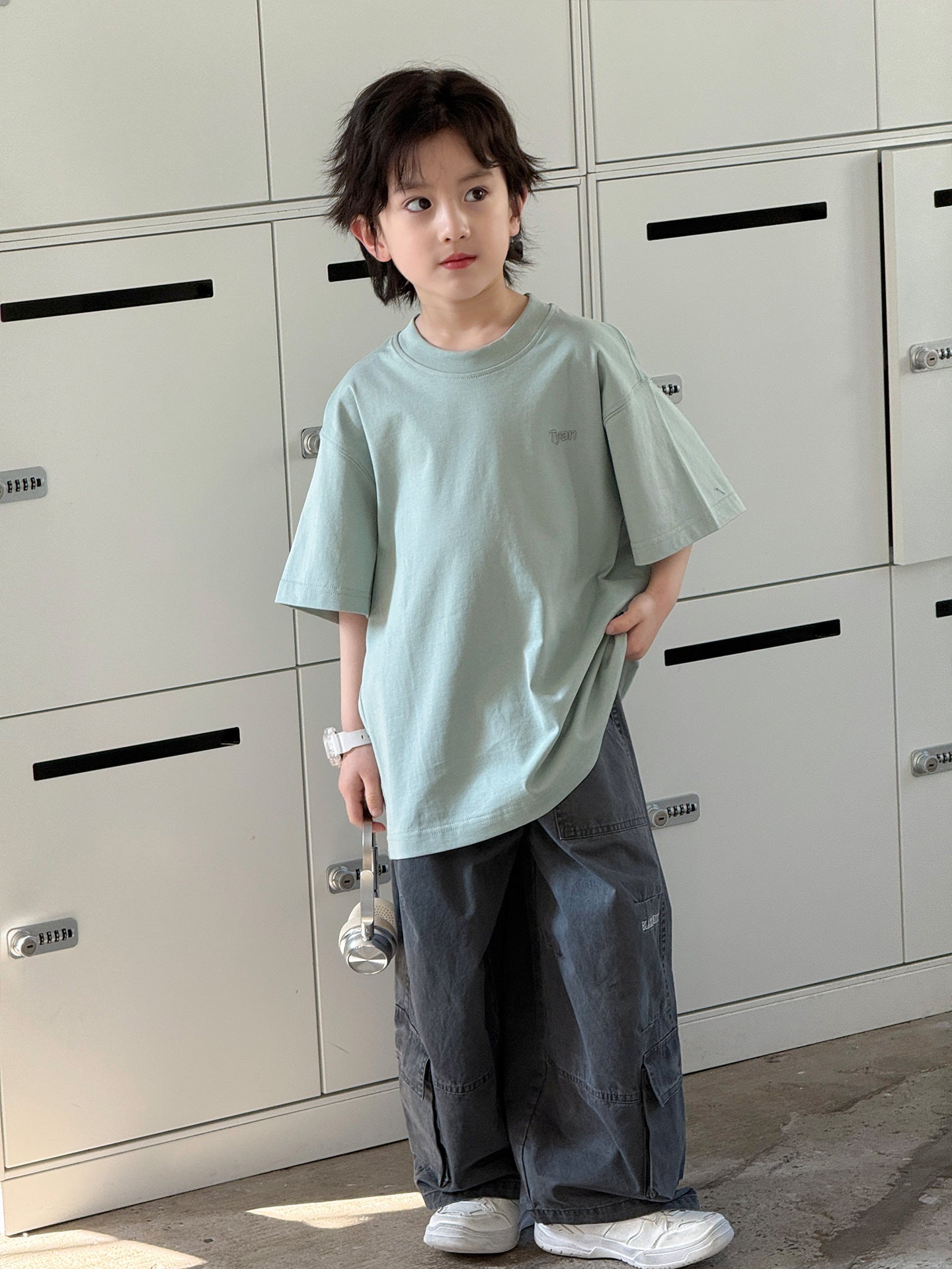 Children's Trendy Summer Boys Clothing Personalized Embroidered Short Sleeve Children's T-shirt