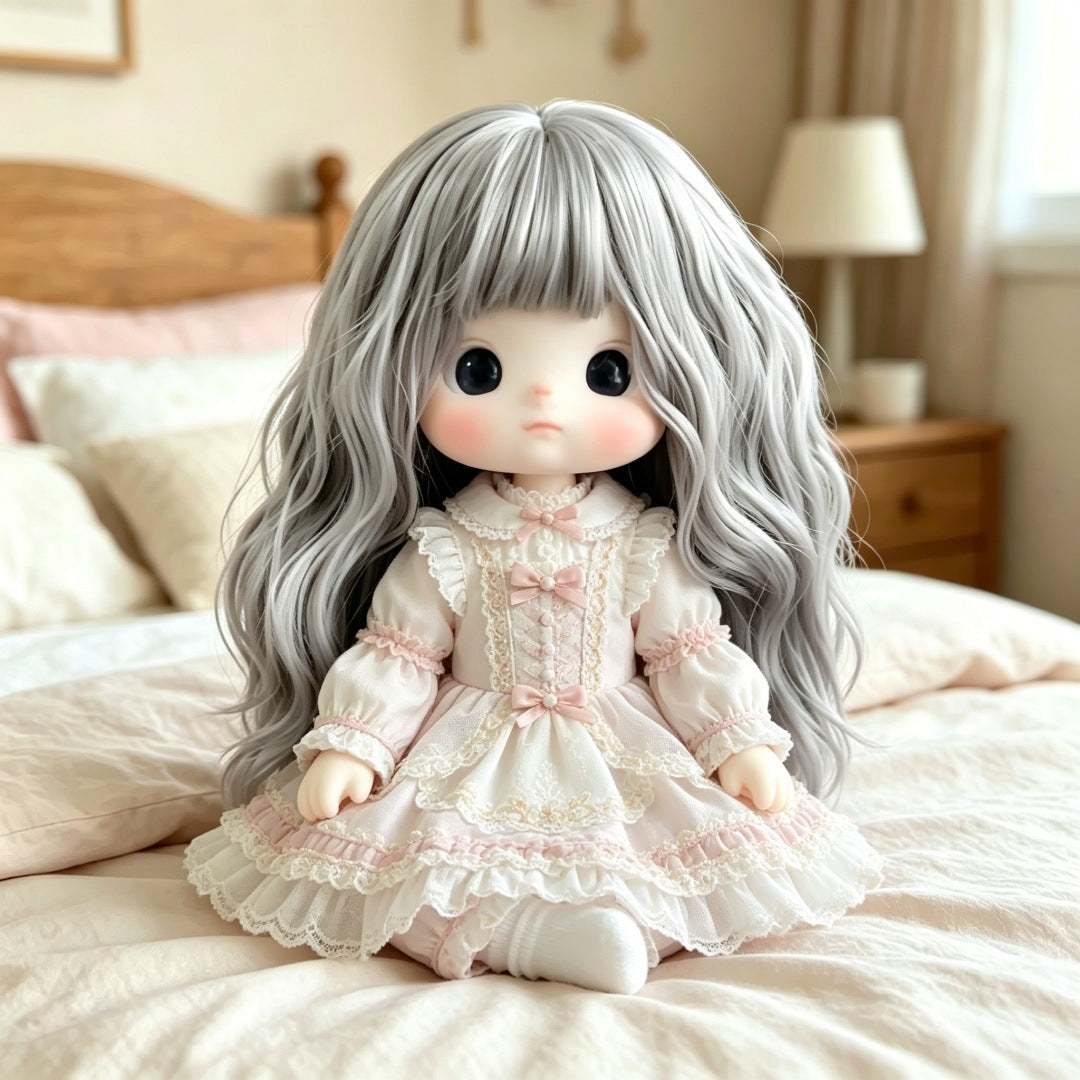 Ga Zi Sister Doll Micro Roll Universal Head Circumference Straight Cos Wig