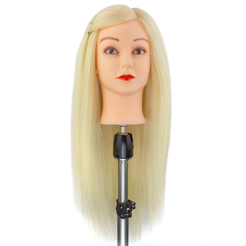 Model Head Real Human Hair Mannequin Golden Mixed Hairline Mock Other Wig