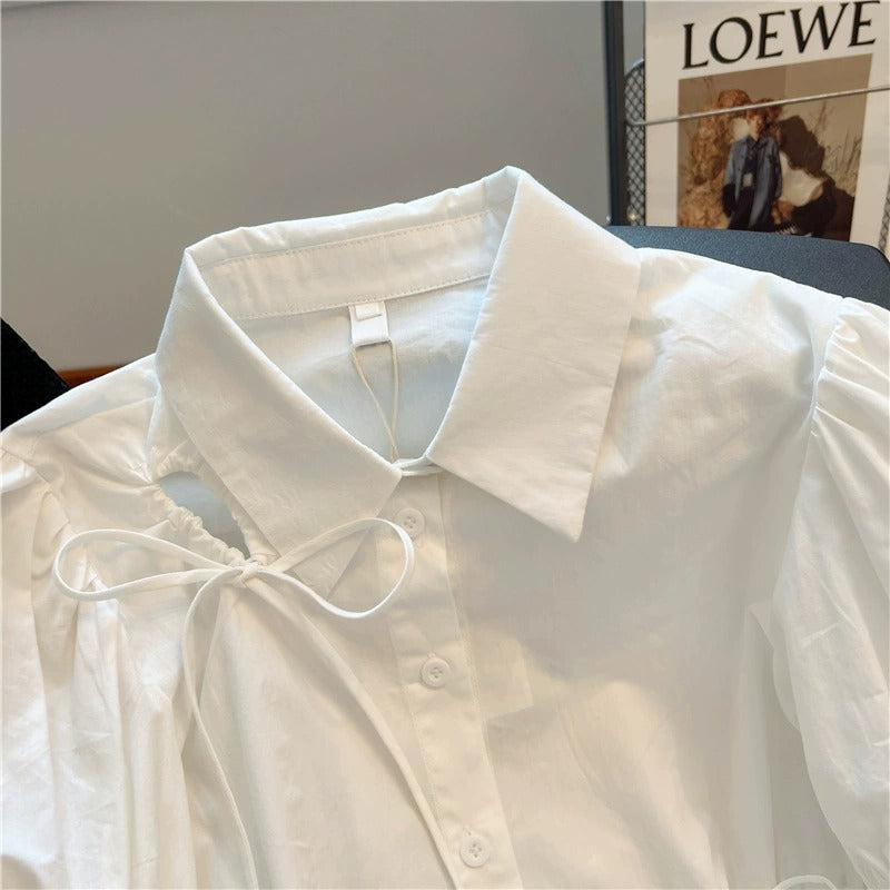Children's Clothing Summer Short-sleeved Clothes Cotton White Children's Shirt
