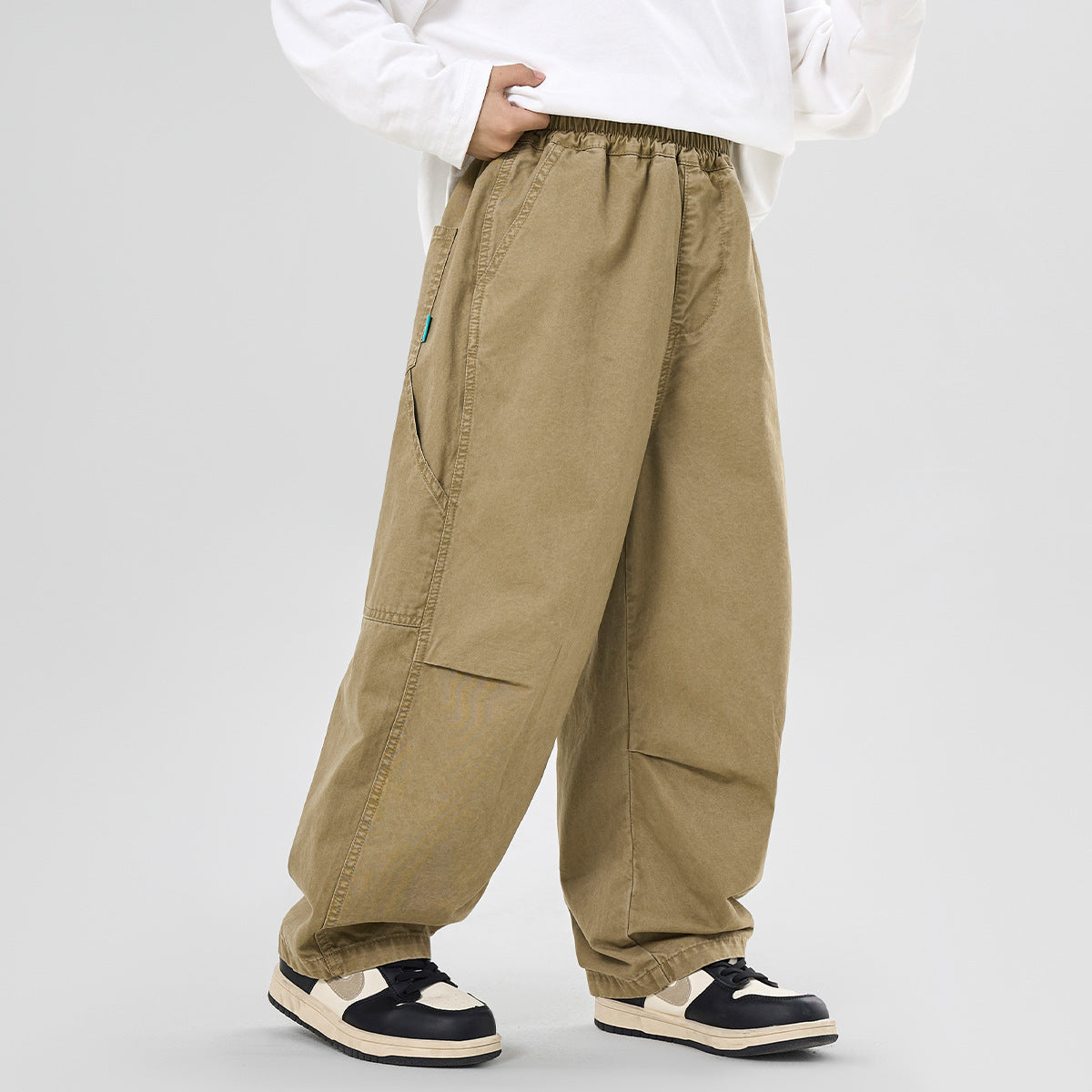 Cotton Trousers Spring Medium Big Loose Straight Children's Pants