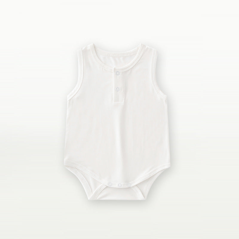 Fiber Clothes For Babies Summer Thin Clothing Sleeveless Vest Born Jumpsuit, Climbing Suit