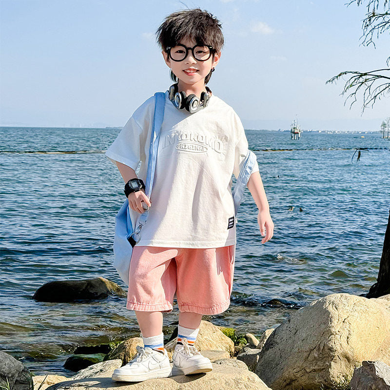 Children's Fairy Tale Memory Boy's Short-sleeved Summer Clothes Middle Big Boys Children's T-shirt