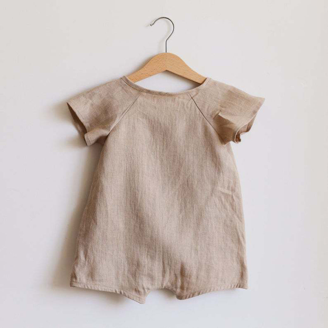 Cotton Linen Romper Boy Monk Jumpsuit Infant Jumpsuit, Climbing Suit