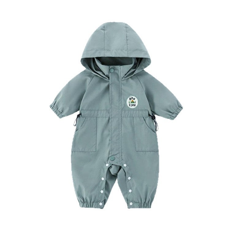 Autumn Infant Cute Fashion Hooded Outwear Rompers Korean Style Casual Jumpsuit, Climbing Suit