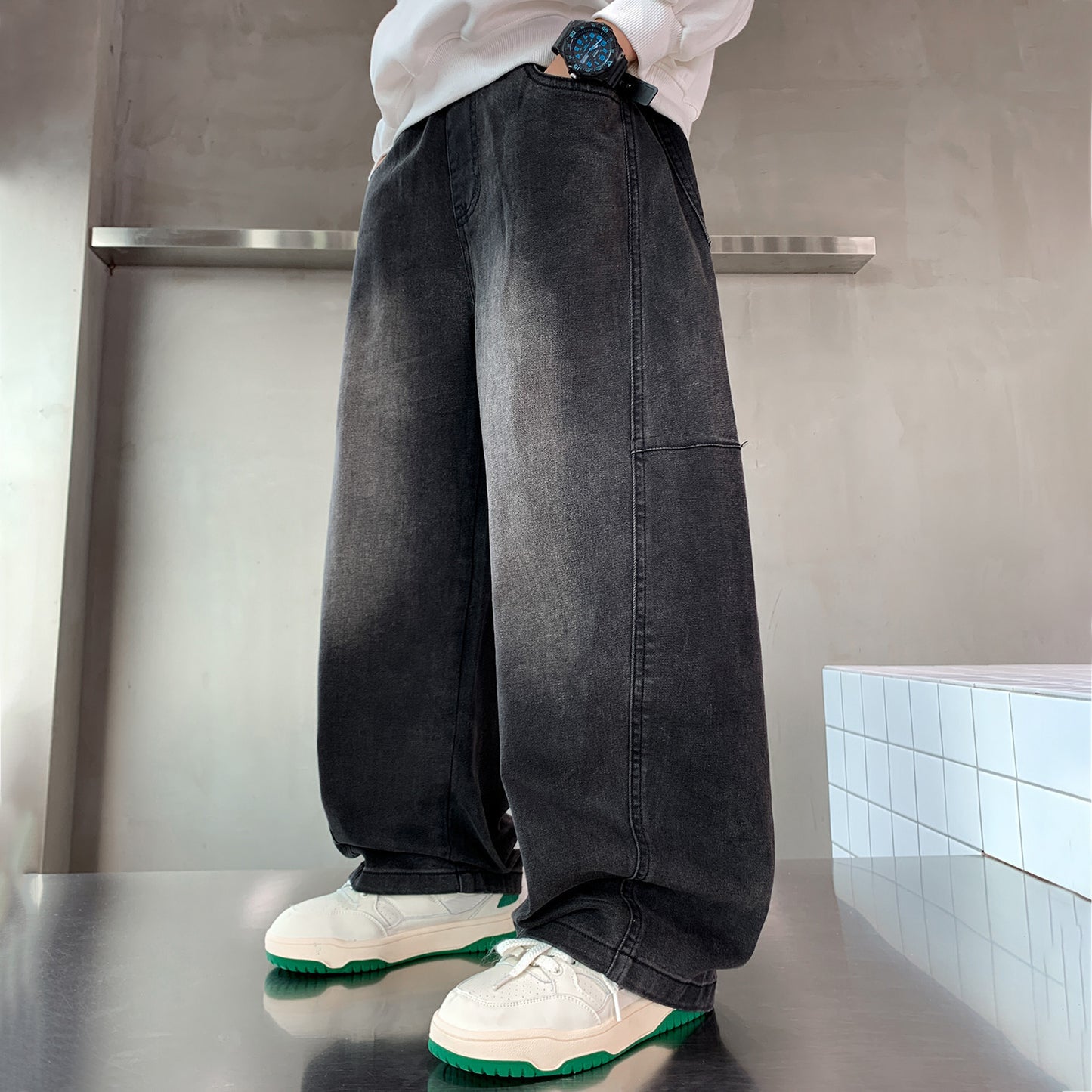 Children's Jeans Trousers Medium Large Fashionable Korean Style Children's Pants