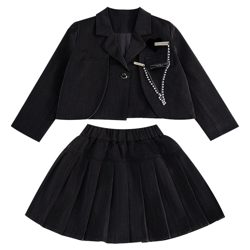 Children's Style Preppy Autumn Clothes Uniform Skirt Primary Children's Suit