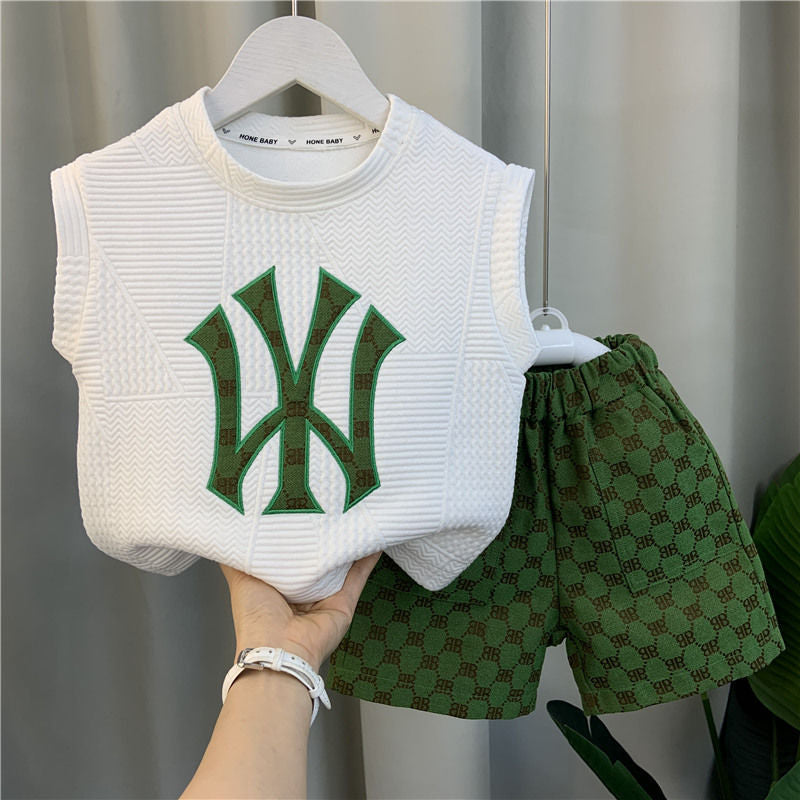 Children's Embroidered Vest Clothes Cool Handsome Summer Children's Suit