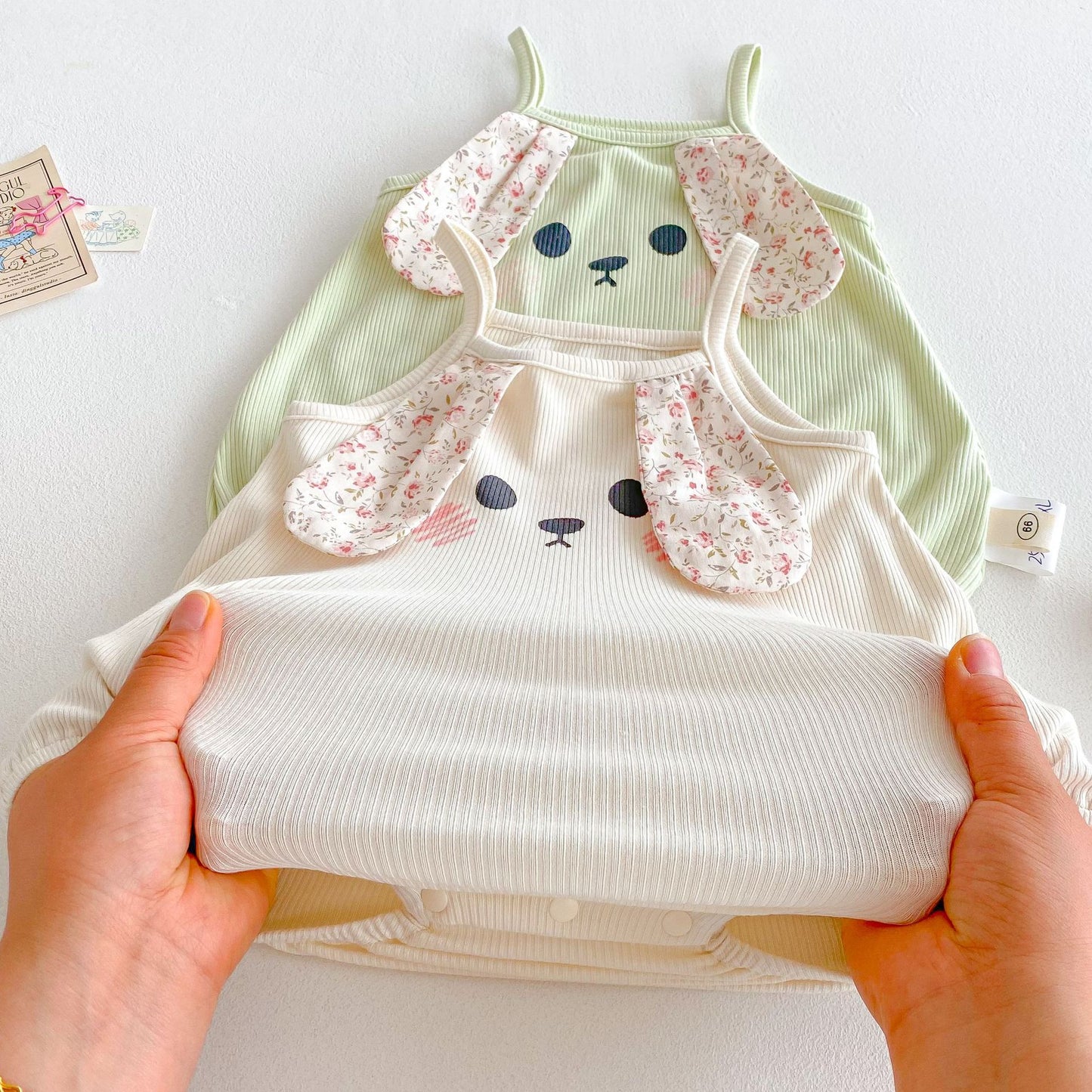 Cartoon Summer Stereo Ears Bunny Sling Jumpsuit, Climbing Suit