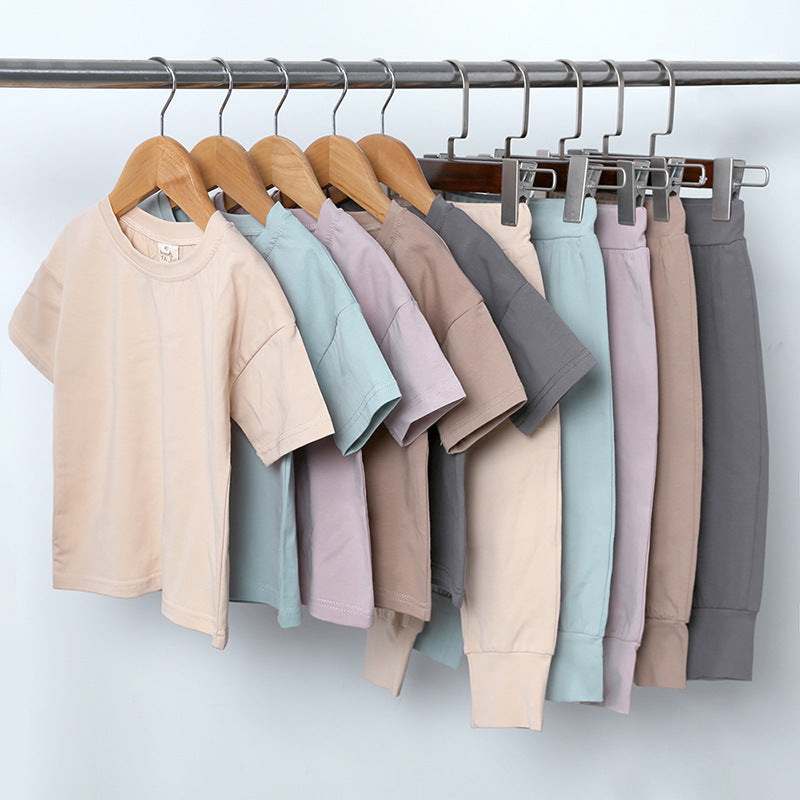 Children's Clothing Cotton Two-piece Boy's Short-sleeved T-shirt Children's Suit