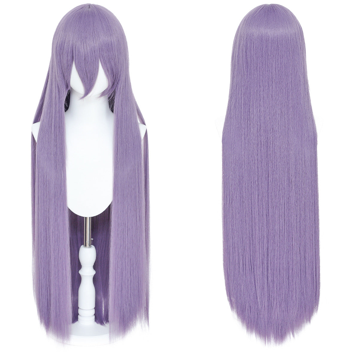 Long Straight Hair Hairpiece Blank Black White Cos Wig