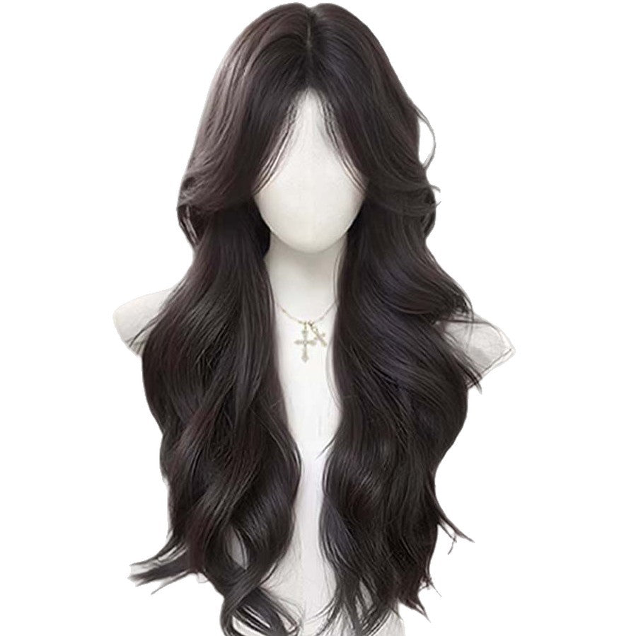 Women's Korean Style Lazy Big Wave Curly Hair Full Wig Long Curls