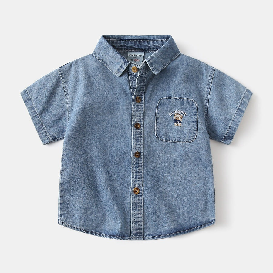 Children's Boy's Cowboy Summer Texture Clothing Handsome Children's Shirt