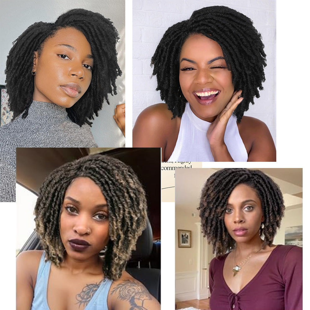 African Wigs With Small Curly Hair Dreadlocks Headgear Hollow Other Wig