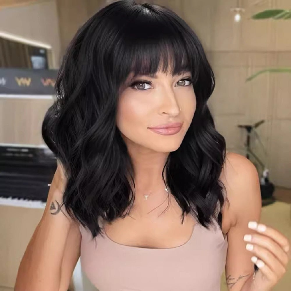 Women's Short Curly Hair Fluffy Waves Roll Wig Long Curls