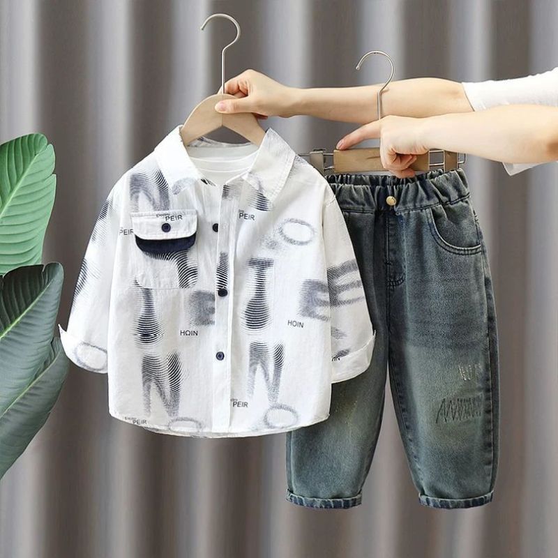 Shirt Casual Clothes Handsome Fried Street Fashion Children's Suit