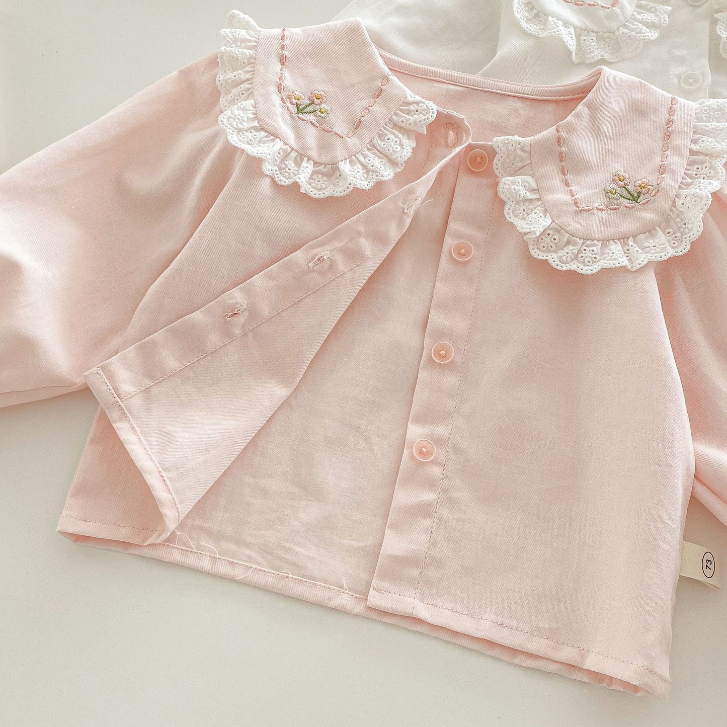 Children's Korean Style Small Left Right Lace Collar Fashionable Spring Children's Shirt