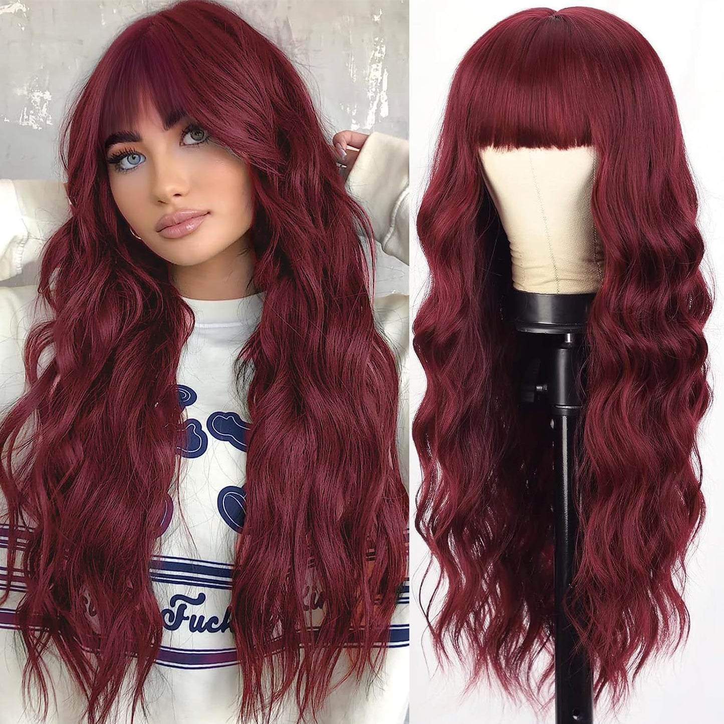 Second Hair Bangs Big Wave Curly Synthetic Wig Long Curls