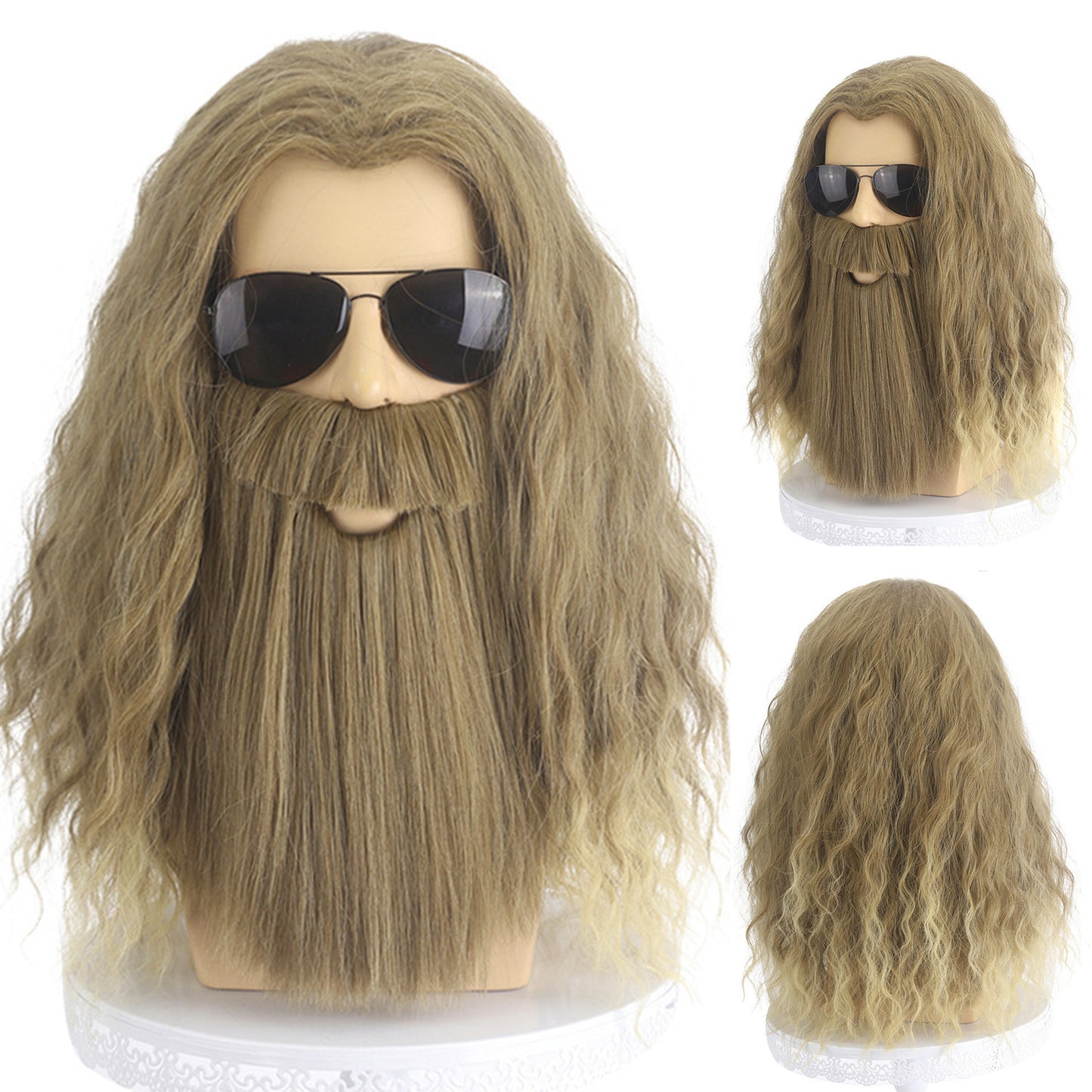 Halloween Anime Reunion Thor Beard Head Cos Wig