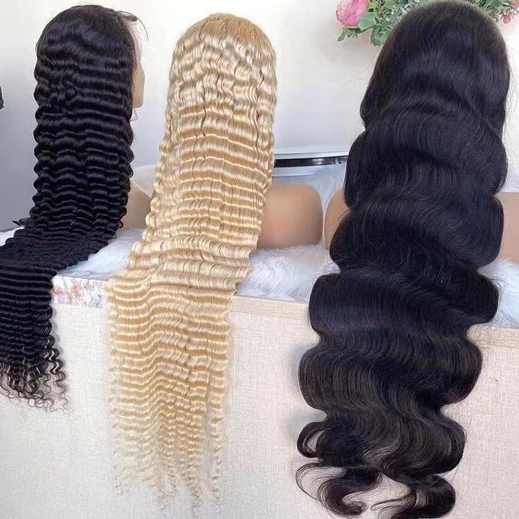 Women's African Small Curly Hair Front Lace Wig Long Curls