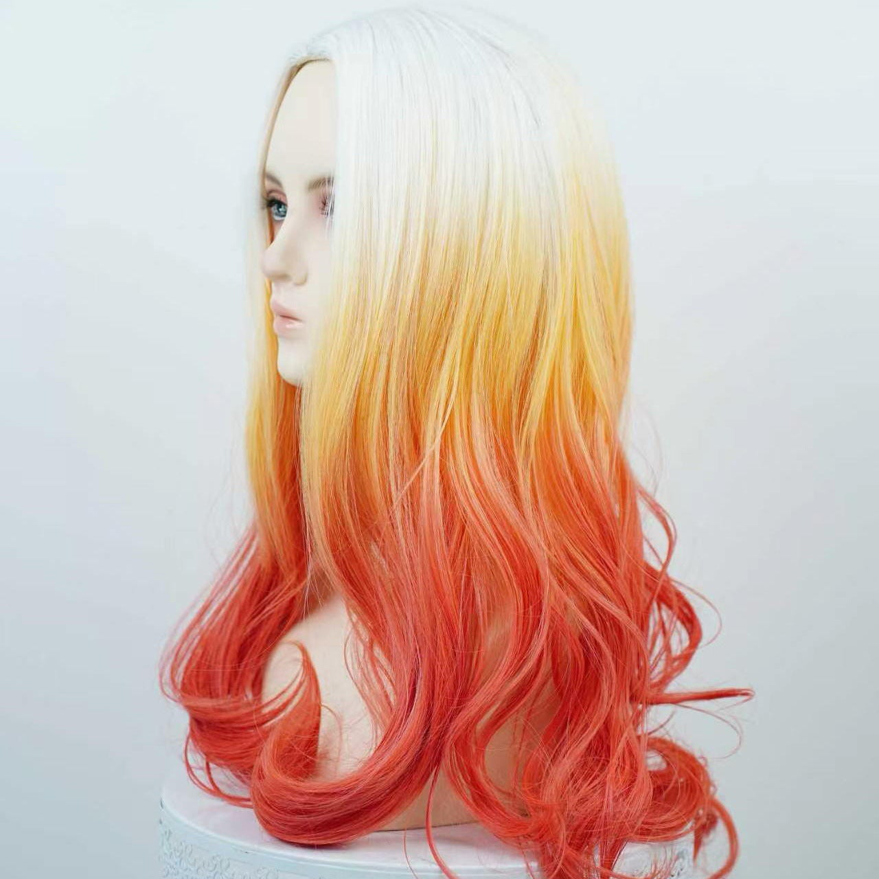 Gradient Color Big Waves Female Orange Other Wig
