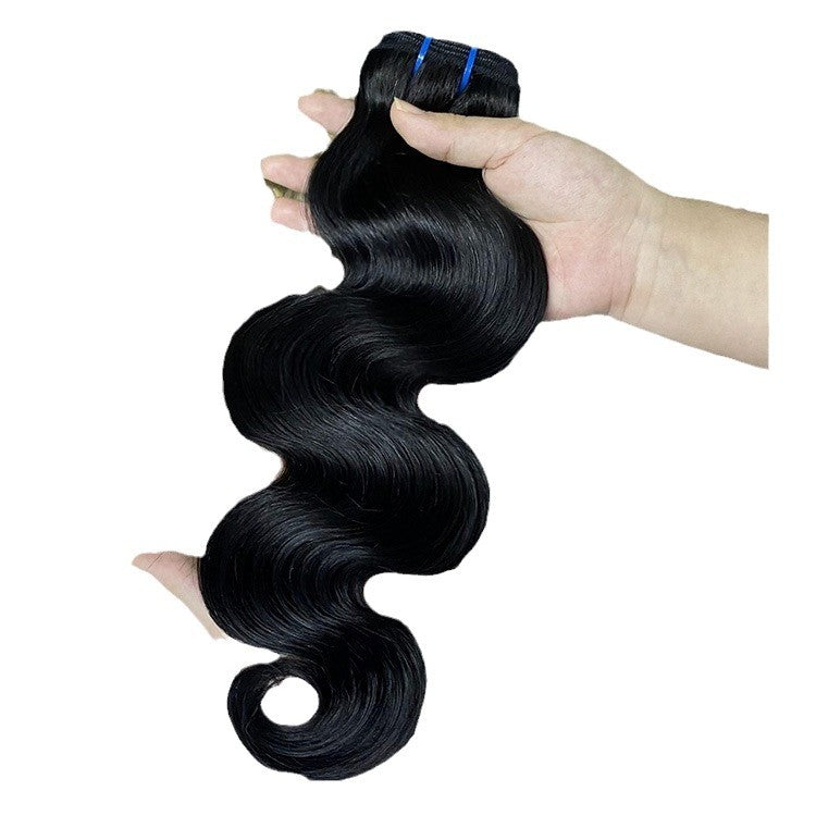 Glamorous Women's Human Weft Long Curly Real Hair Wig