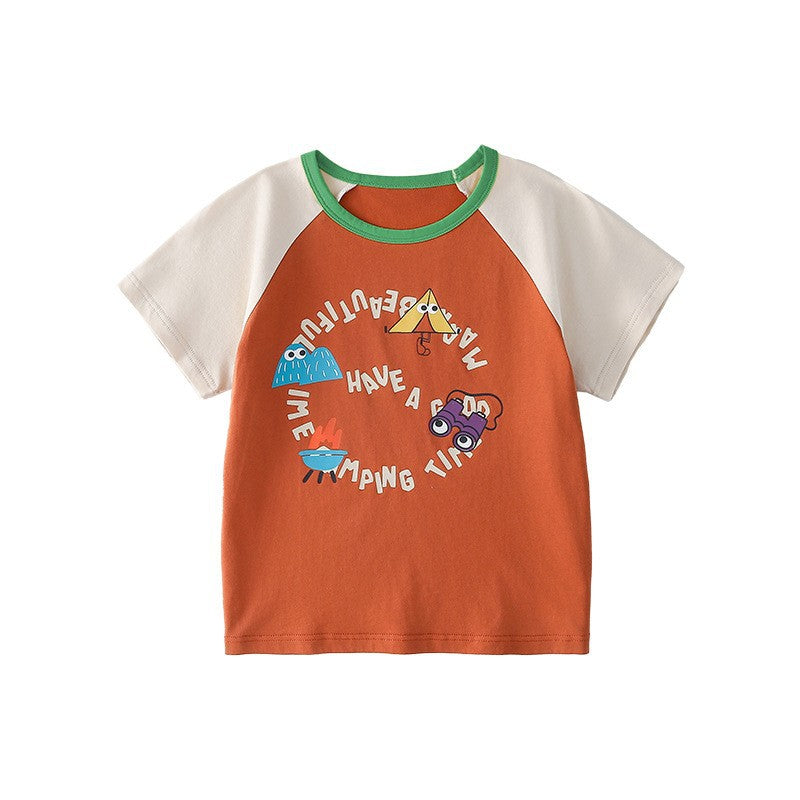 Children's Cotton Hall Boy's Short-sleeved Pure Summer Children's T-shirt