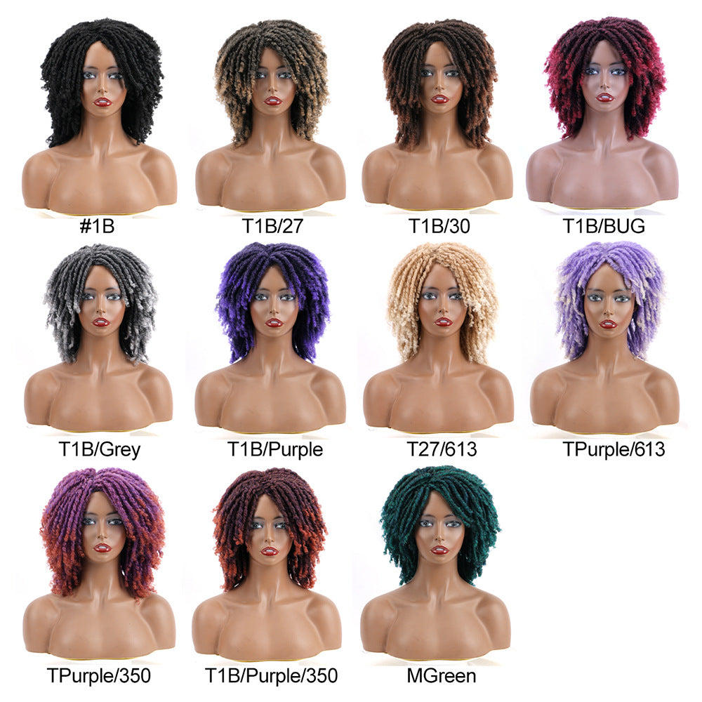 African Wigs With Small Curly Hair Dreadlocks Headgear Hollow Other Wig
