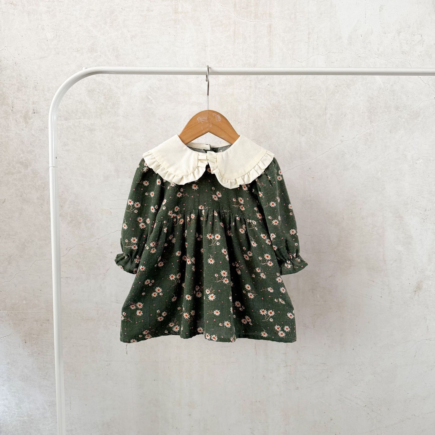 Korean Style Pure Cotton Printing Lapel Soft Children's Dress