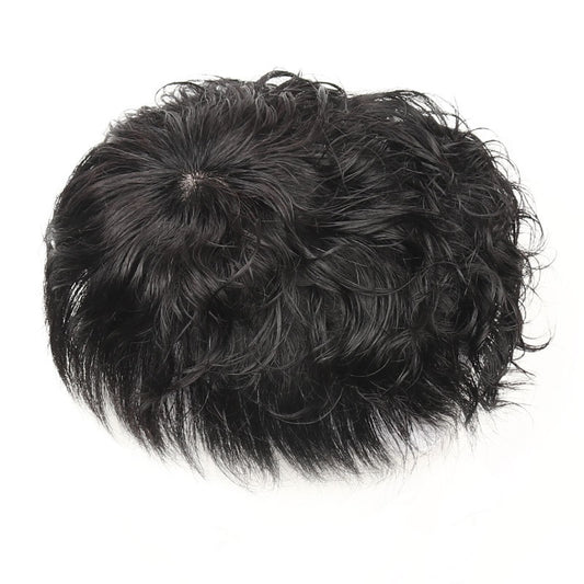 Men's Style Handsome Human Curly Set Invisible Top Men's Wig