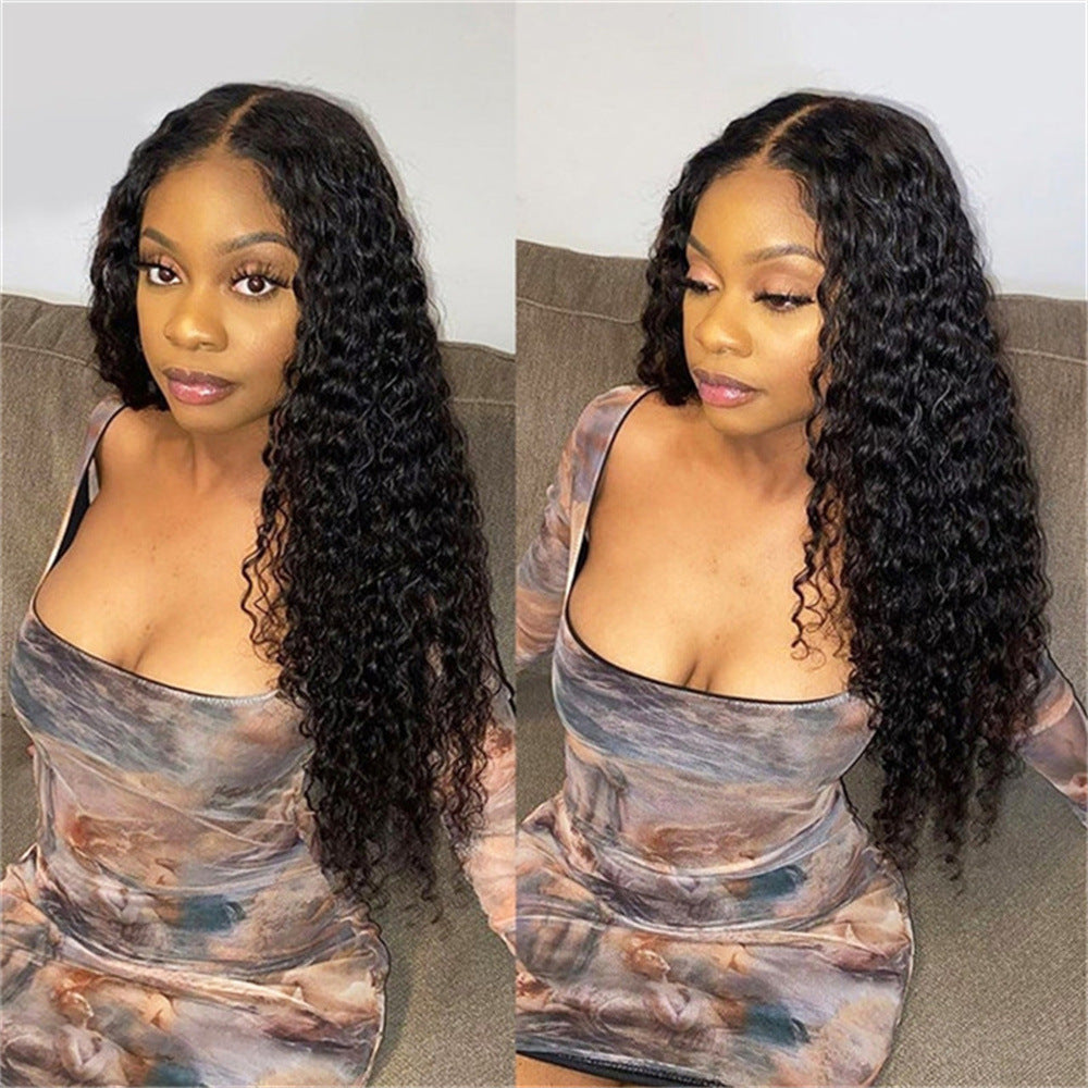 Chemical Fiber Curly Hair African Medium Small Volume Former Lace Wig Long Curls
