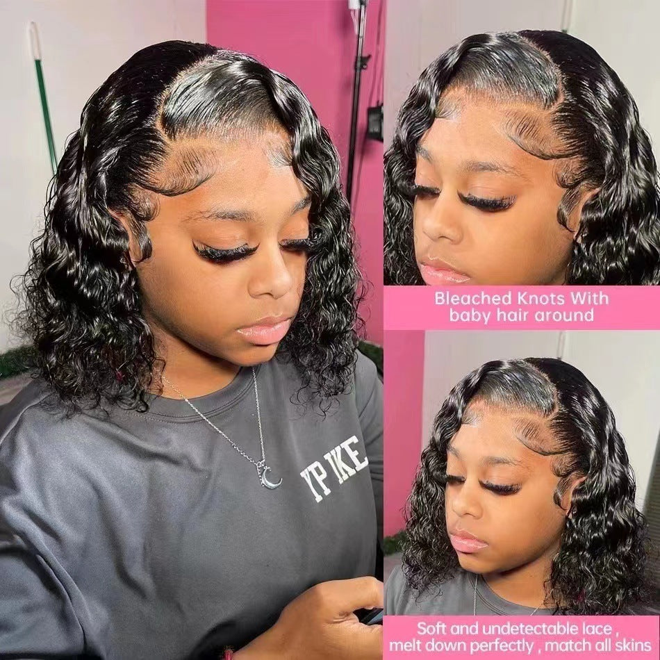 Small Front Lace Chemical Fiber Fashion Wig Short Curly Hair