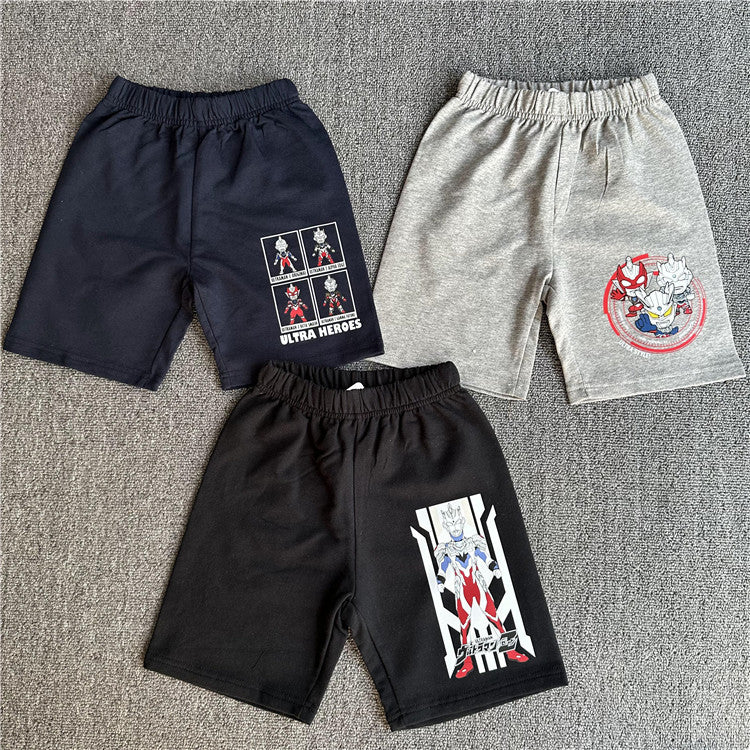 Children's Summer Cartoon Series Clothing Stretch Looped Pile Children's Pants