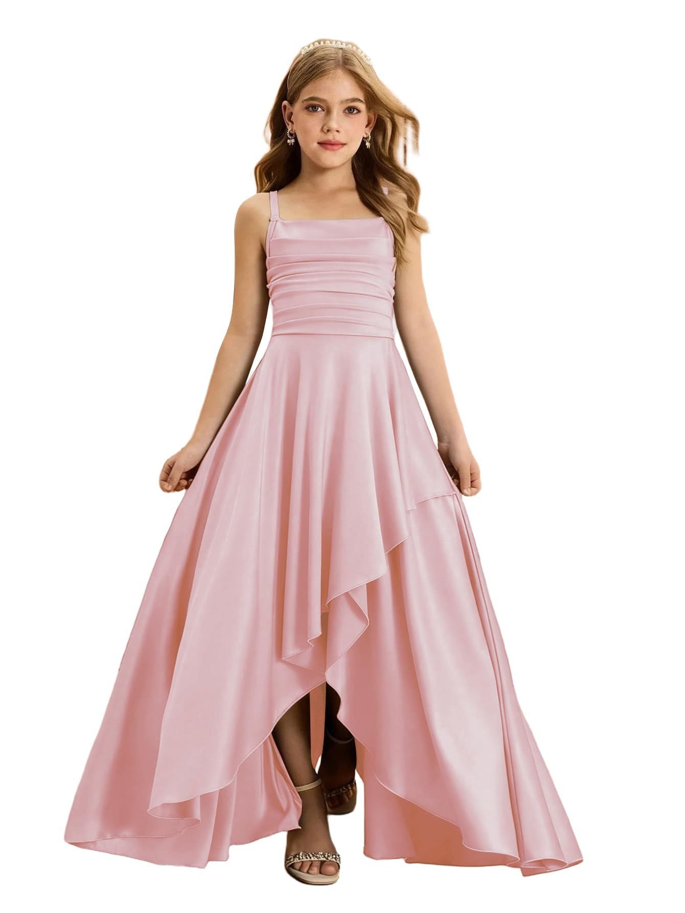 Women's With Pleated Waist Tight Irregular Layered Party Children's Dress