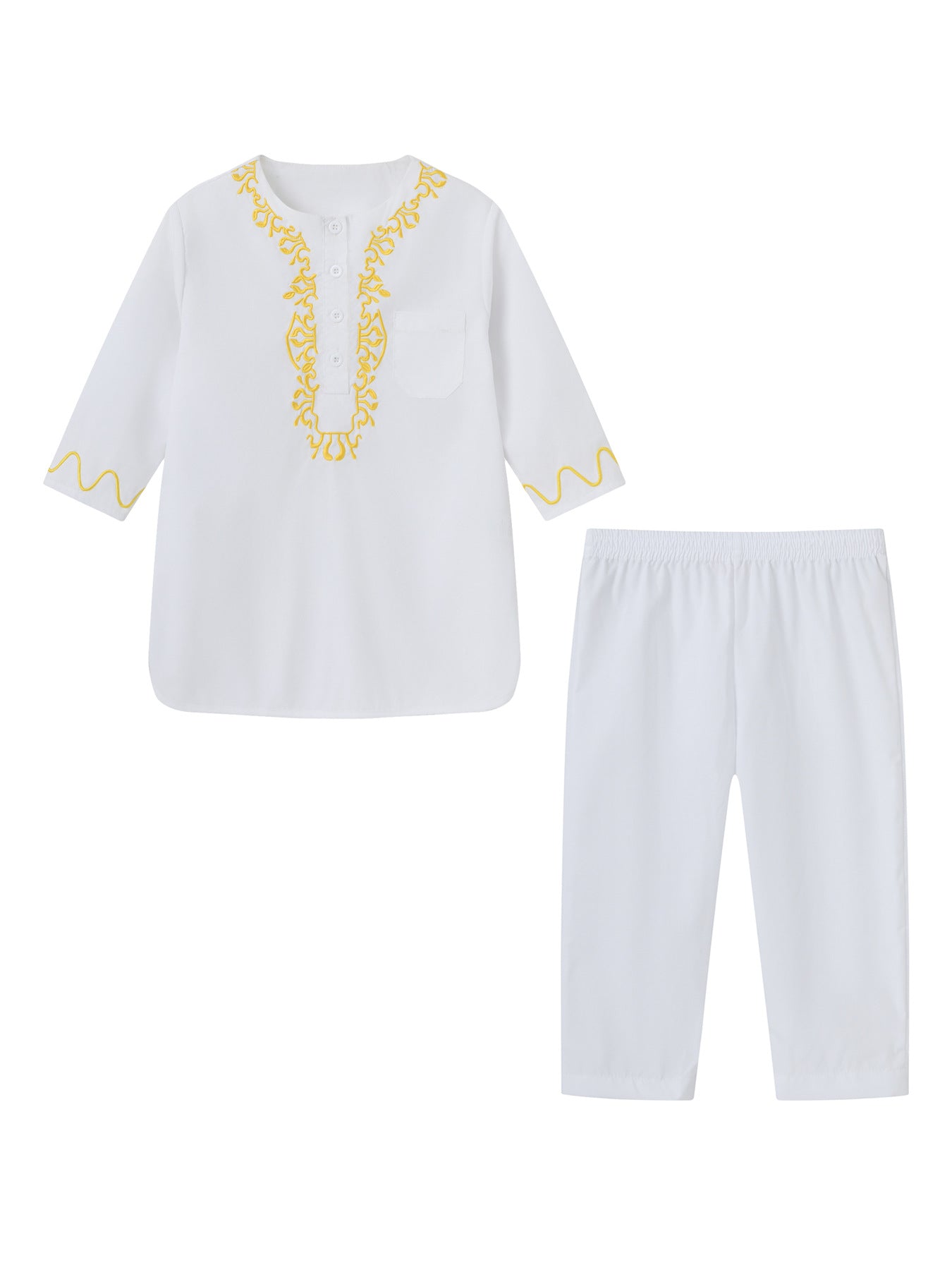 Children's Clothing Embroidered Pattern Button Round Tie Children's Suit