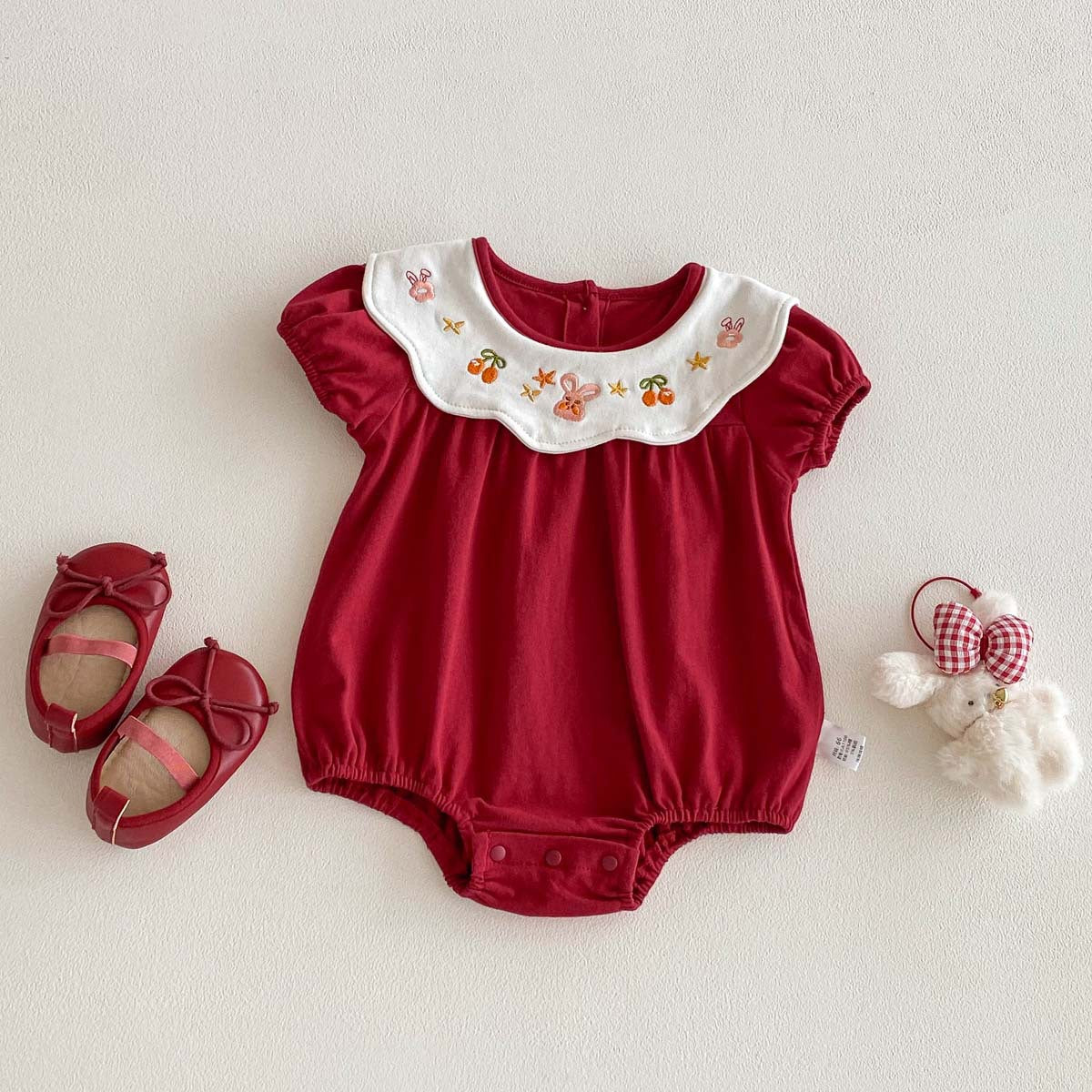Clothes Fashionable Embroidery Doll Collar Jumpsuit Bag Jumpsuit, Climbing Suit