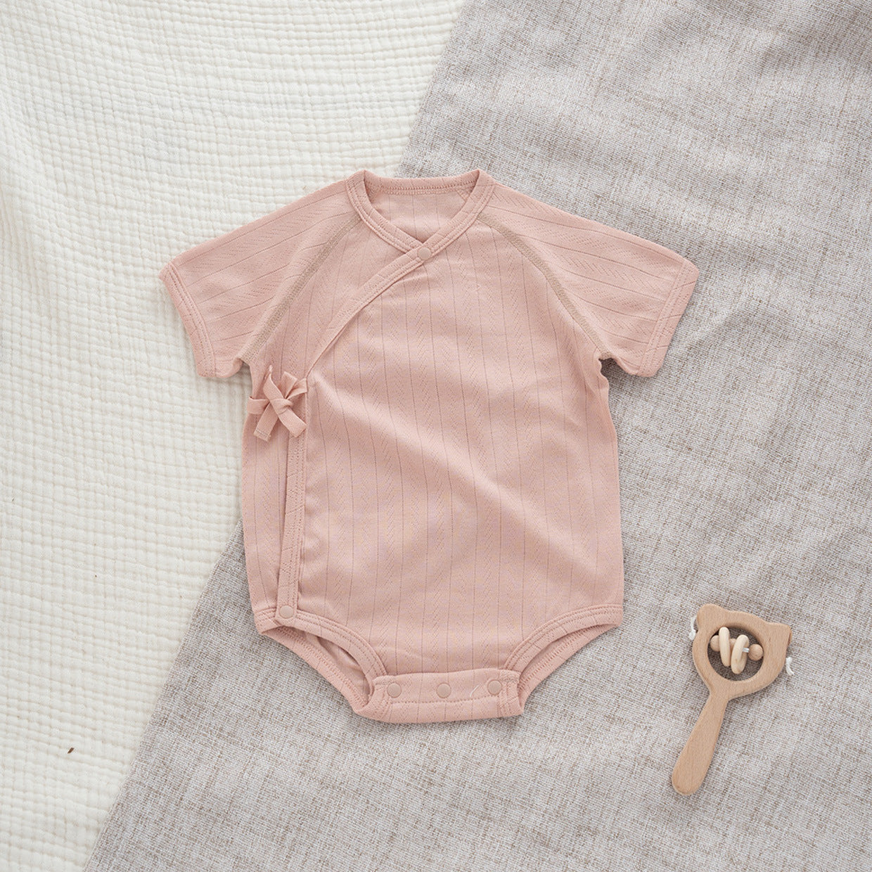 Short Sleeve Cotton Butt Wrap Clothes Months Born Boneless Triangle Jumpsuit, Climbing Suit
