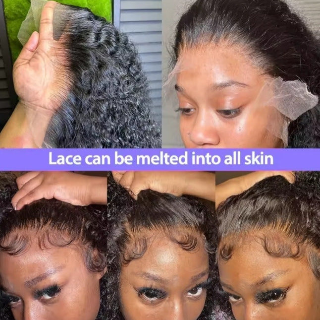 Women's Front Lace Sheath African Small Support Wig Short Curly Hair
