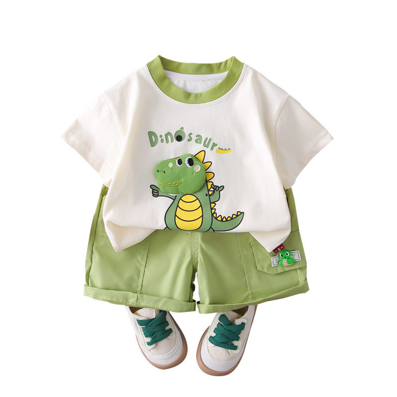 Children's Boys Summer Cartoon Short-sleeved Two-piece Fashionable Children's Suit