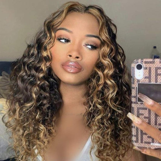 Women's African Small Roll Dark Brown Dyed Afro Fiber Synthetic Wig Long Curls
