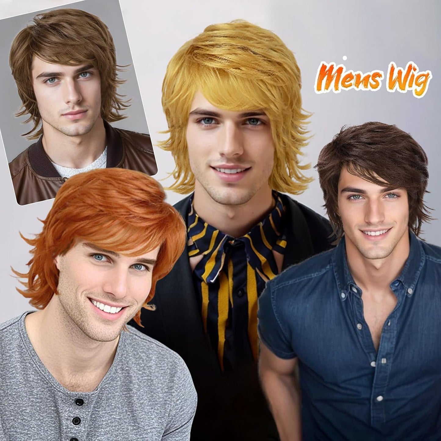 Men's Black Short Hair Fashion Style Sheath Men's Wig