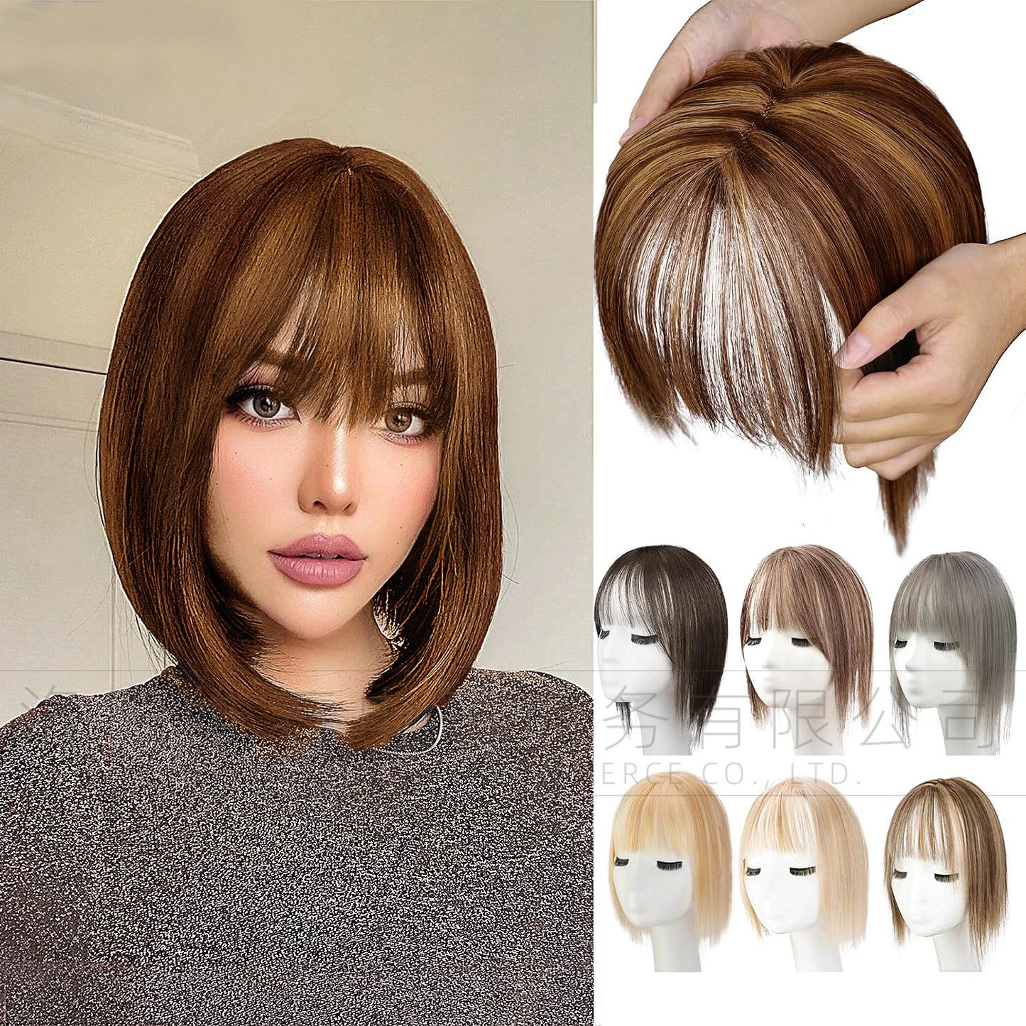 Women's Natural Lightweight Breathable Cover Gray Hair Invisible Seamless Fluffy Artificial Wig