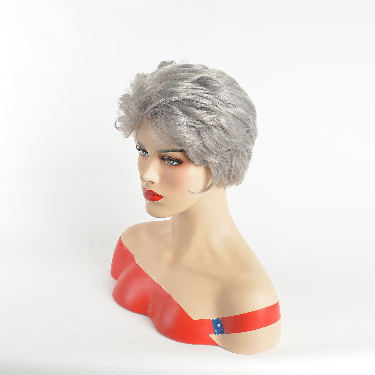 Women's Popular Grandma For Fiber Sheath Wig Short Curly Hair