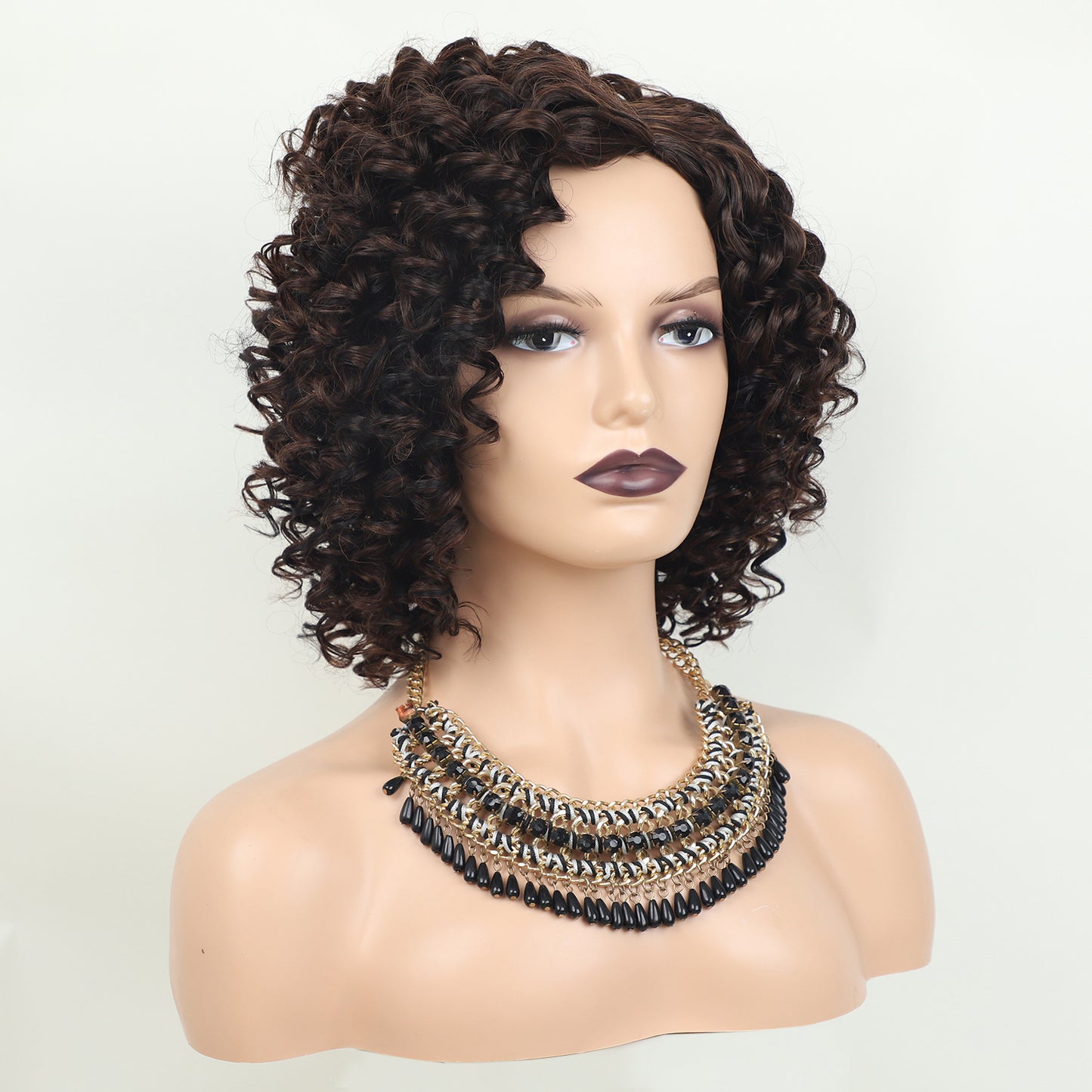 Women's African Volume Chemical Fiber People Sheath Wig Short Straight Hair