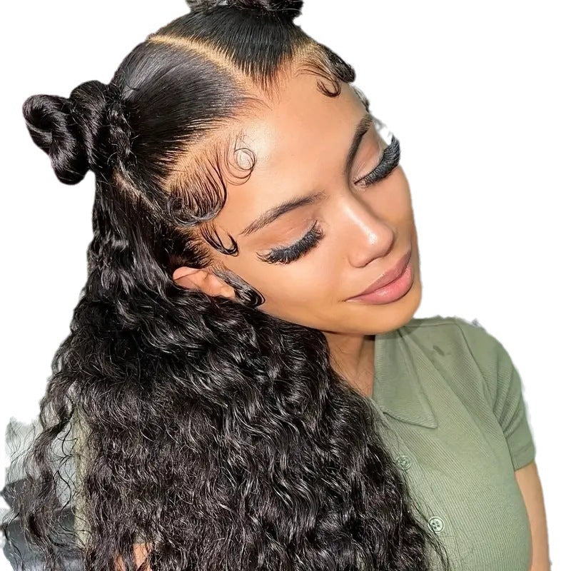 Fashion Front Lace African Small Volume Fluffy Curly Wig Long Curls