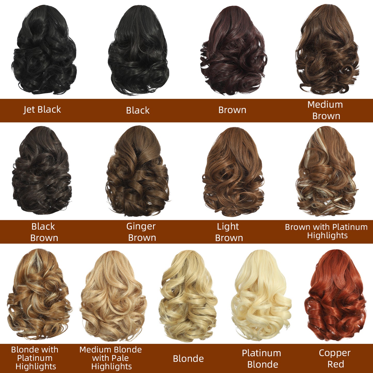 Tiger Mouth Grip Short Big Wave Wig Ponytail