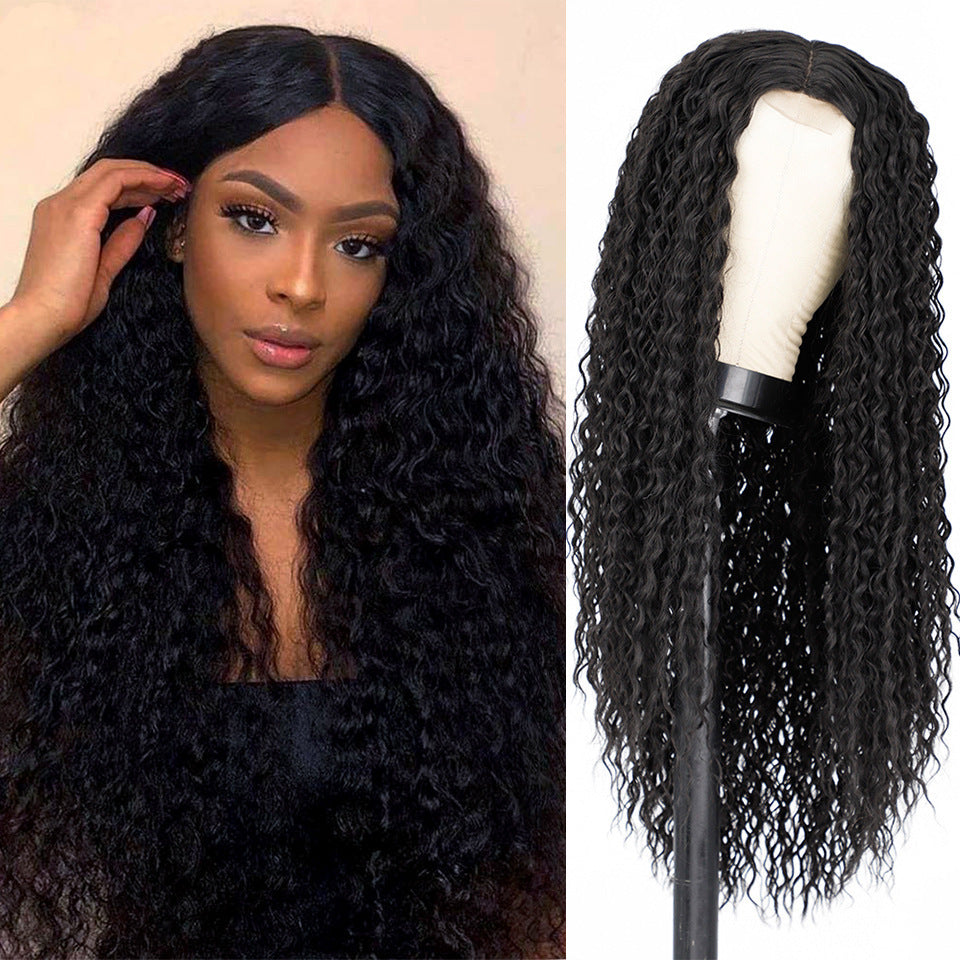 Wound Tube Afro Curly Hair Chemical Middle Wig Long Curls