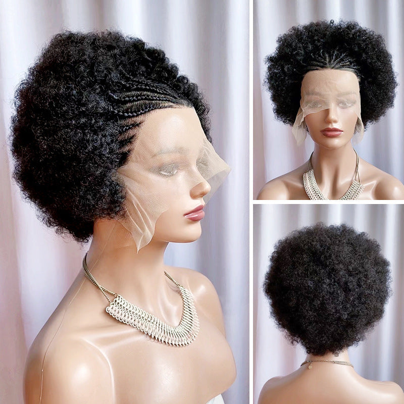 Full Type Human Forehead Hand-woven Small Identification Real Hair Wig