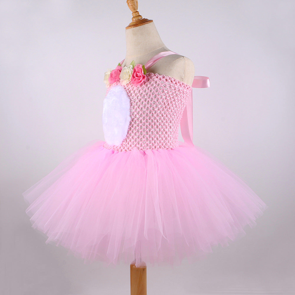 Children's Easter Bunny Skirt Mesh Bubble Princess Children's Dress